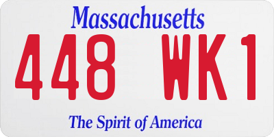 MA license plate 448WK1