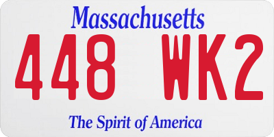 MA license plate 448WK2