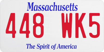MA license plate 448WK5
