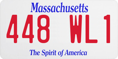 MA license plate 448WL1