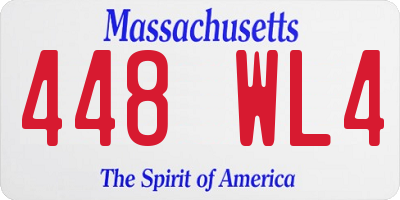 MA license plate 448WL4