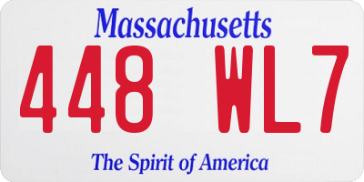 MA license plate 448WL7