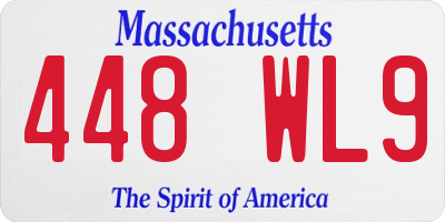 MA license plate 448WL9