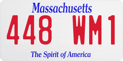 MA license plate 448WM1