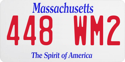 MA license plate 448WM2