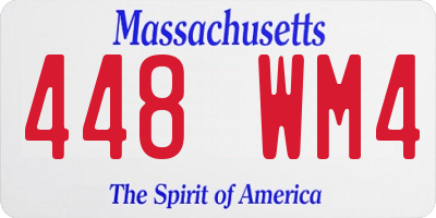 MA license plate 448WM4