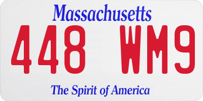 MA license plate 448WM9