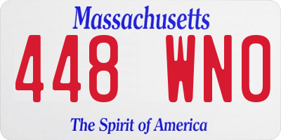 MA license plate 448WN0