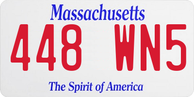 MA license plate 448WN5