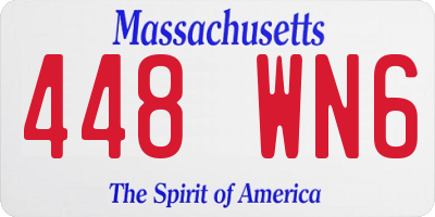 MA license plate 448WN6