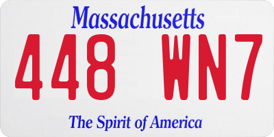 MA license plate 448WN7