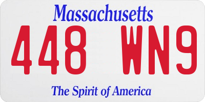 MA license plate 448WN9