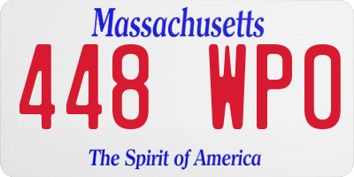 MA license plate 448WP0