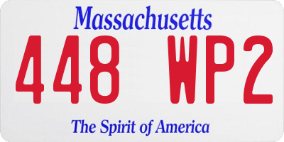 MA license plate 448WP2