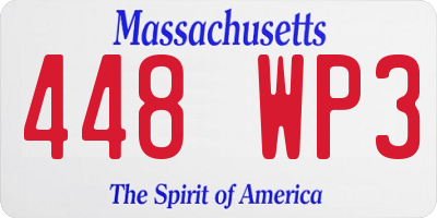 MA license plate 448WP3