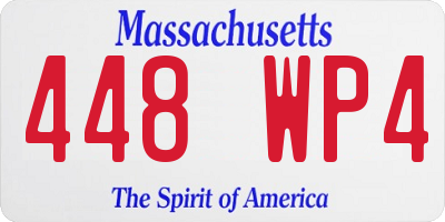 MA license plate 448WP4