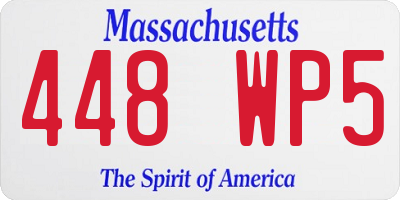 MA license plate 448WP5
