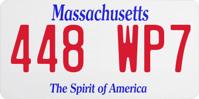 MA license plate 448WP7