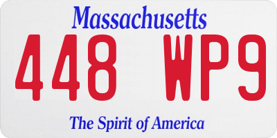 MA license plate 448WP9