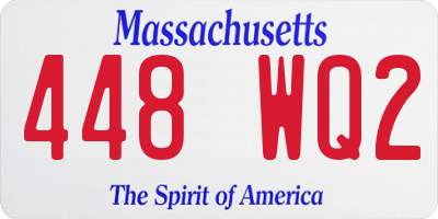 MA license plate 448WQ2