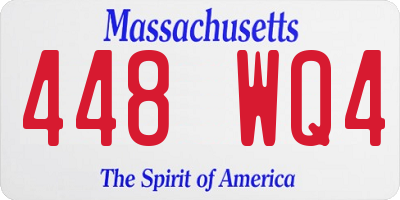 MA license plate 448WQ4