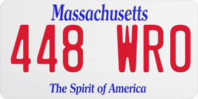 MA license plate 448WR0