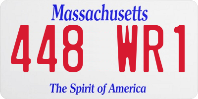 MA license plate 448WR1