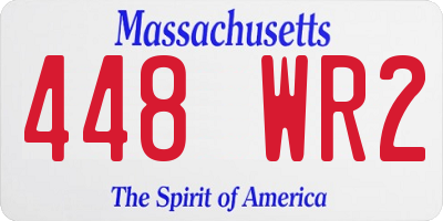 MA license plate 448WR2