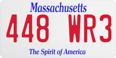 MA license plate 448WR3
