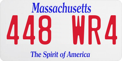 MA license plate 448WR4