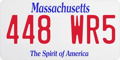 MA license plate 448WR5