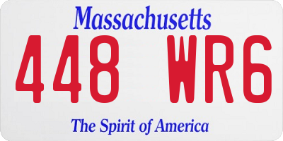 MA license plate 448WR6
