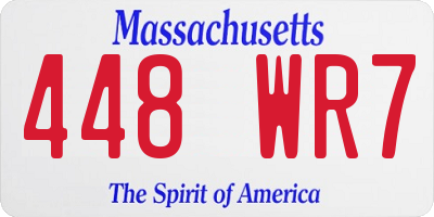 MA license plate 448WR7