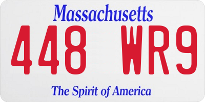 MA license plate 448WR9