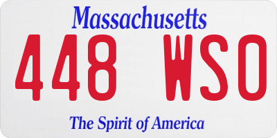 MA license plate 448WS0