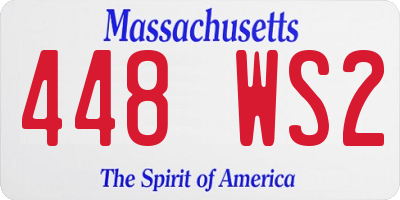 MA license plate 448WS2