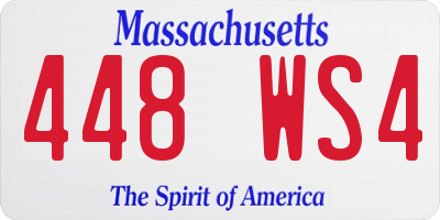 MA license plate 448WS4