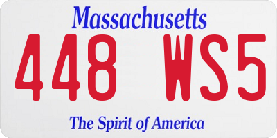 MA license plate 448WS5