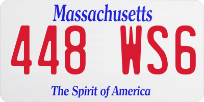 MA license plate 448WS6