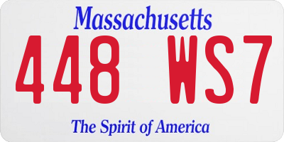 MA license plate 448WS7
