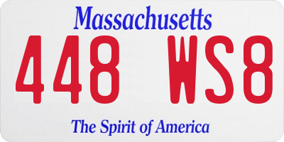 MA license plate 448WS8