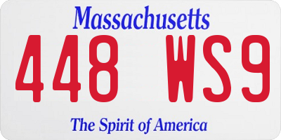 MA license plate 448WS9