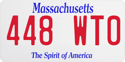 MA license plate 448WT0