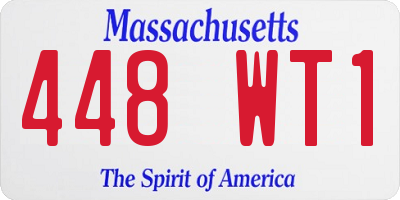 MA license plate 448WT1