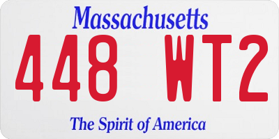 MA license plate 448WT2