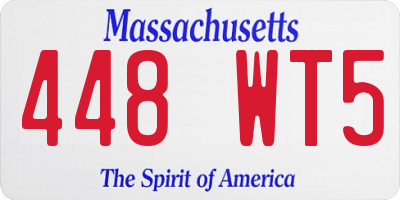 MA license plate 448WT5