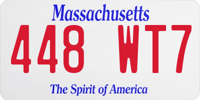 MA license plate 448WT7