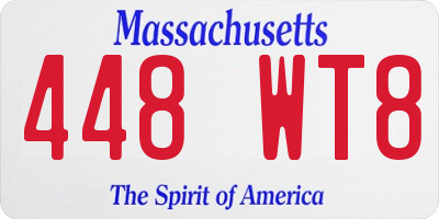 MA license plate 448WT8