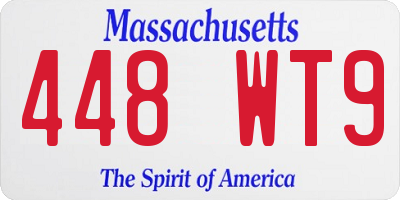 MA license plate 448WT9