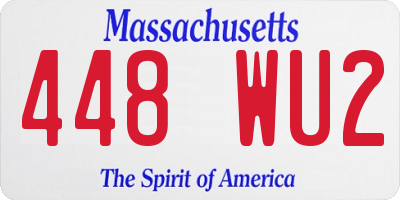 MA license plate 448WU2
